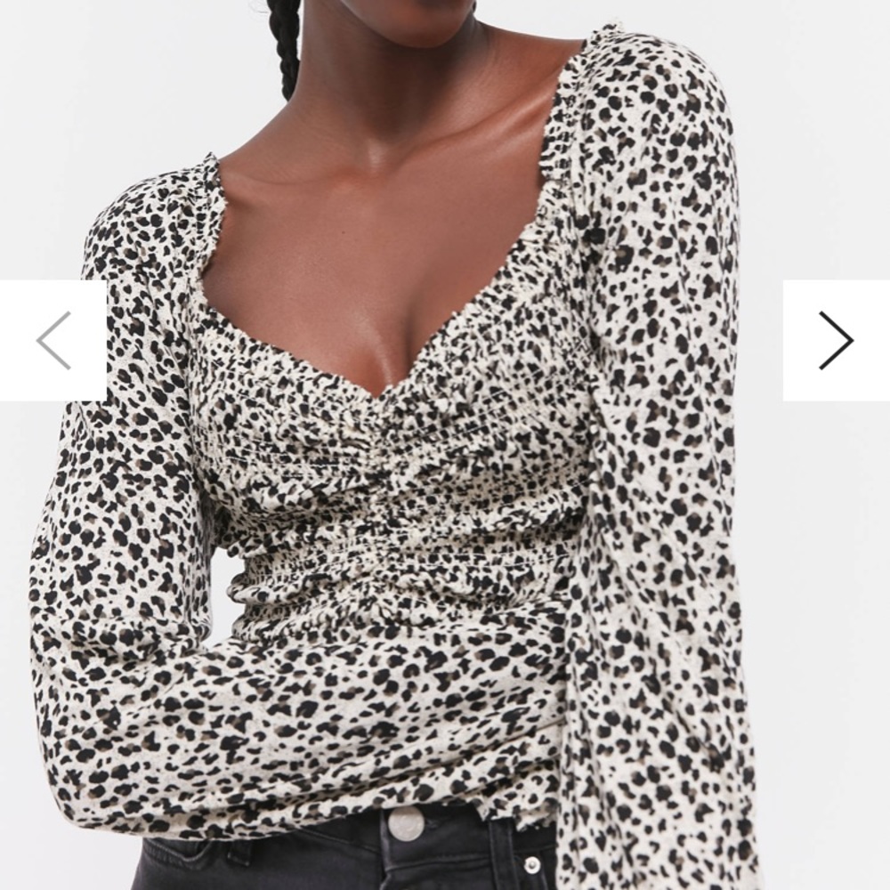 UO Shaina Rayon Ruched Long Sleeve Top